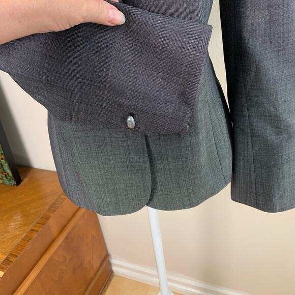 Kasper Size 8 Women's One Button Blazer Jacket Gray Career Work Minimalist - Picture 7 of 12